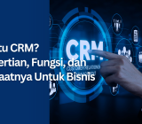 Ilustrasi sistem CRM (Customer Relationship Management) yang digunakan untuk mengelola data pelanggan, meningkatkan penjualan, dan memperkuat hubungan dengan pelanggan.